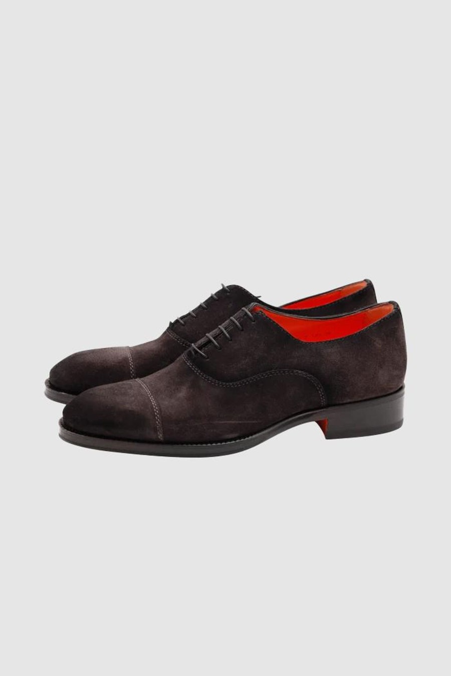 Herren Santoni Business Shoes | Bouyancy Formal Shoe Dark Grey