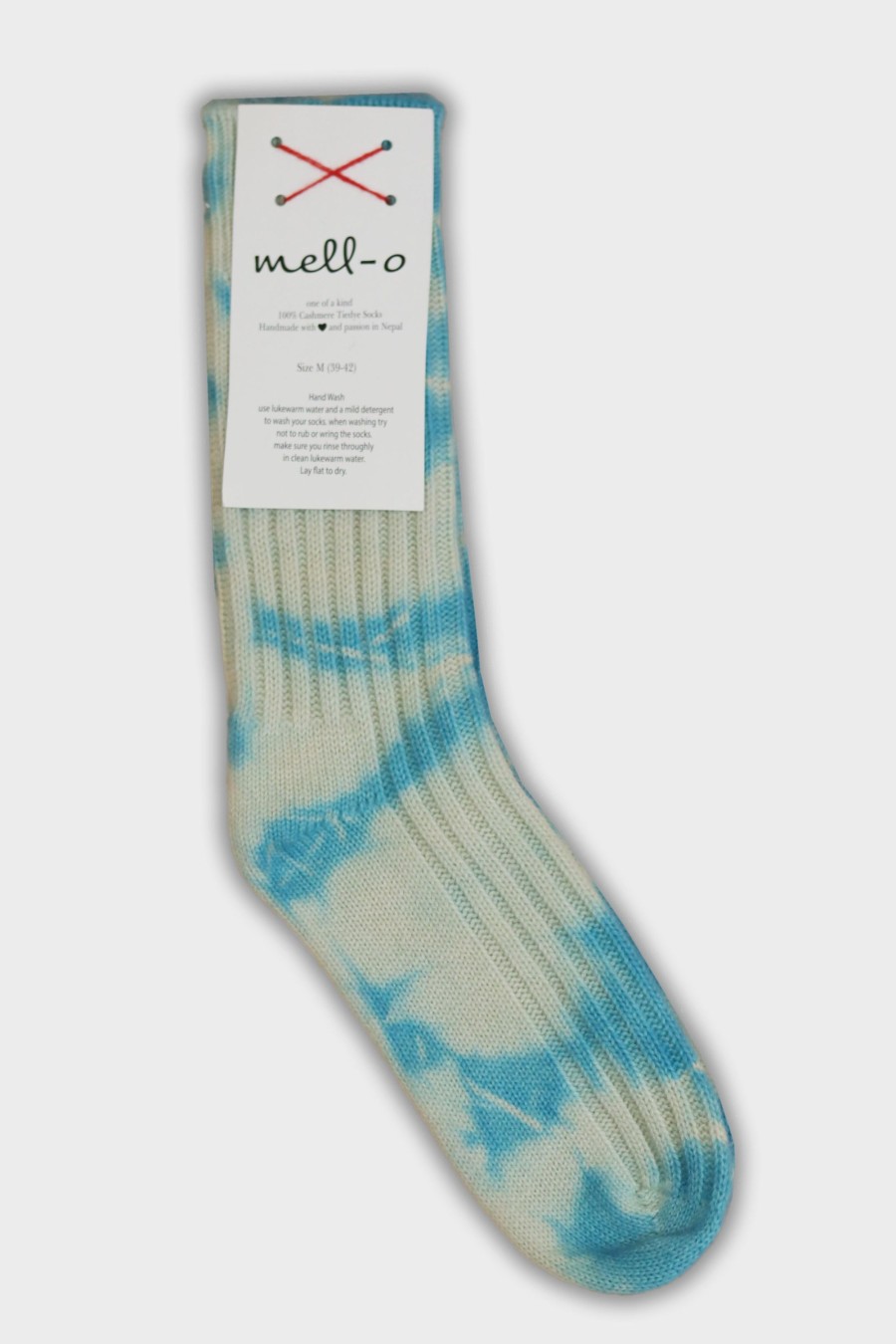 Damen Mell-o Lingerie & Nachtwasche | Kaschmirsocken Tie Dye Solid Aqua