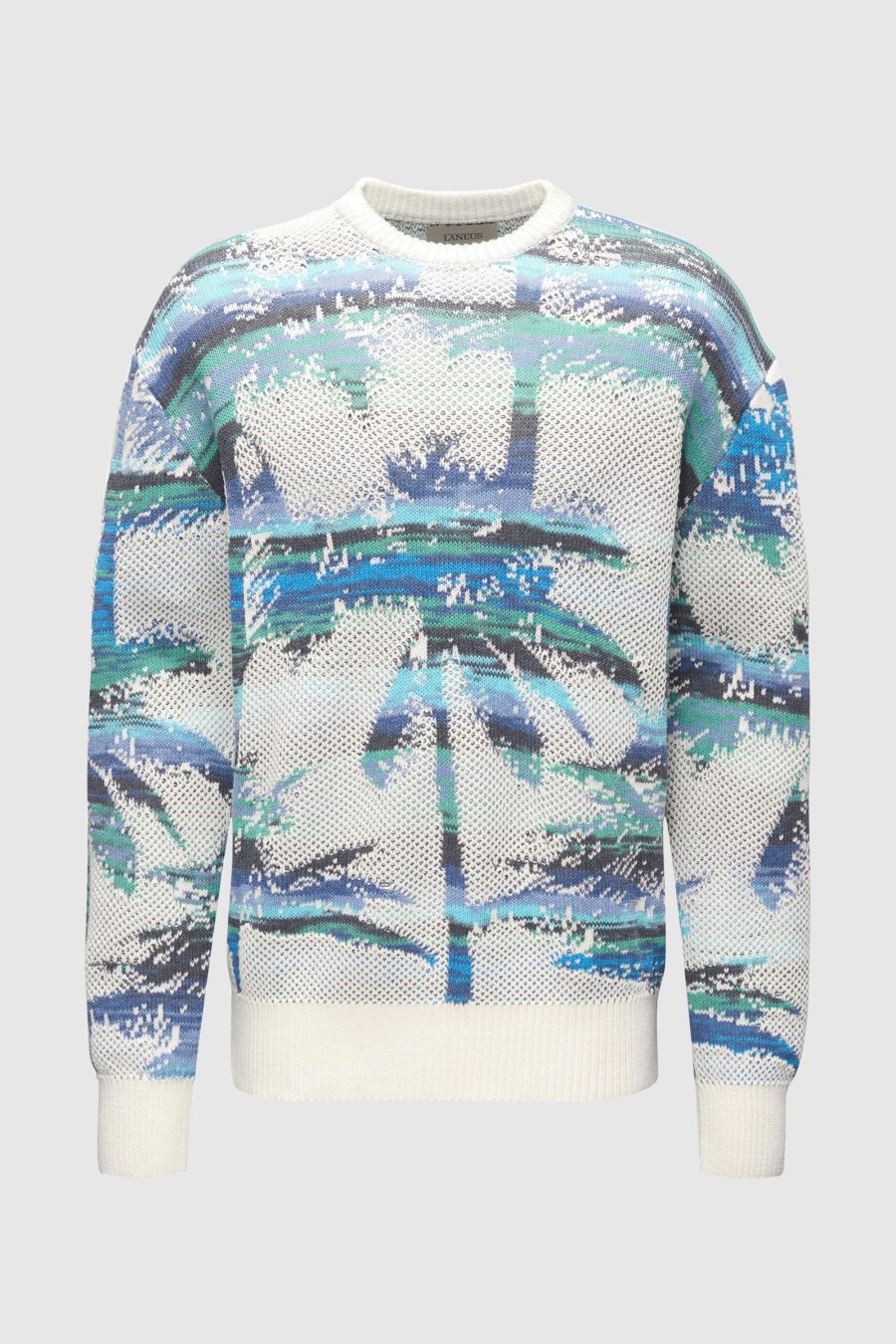 Herren Laneus Pullover | Girocollo Palme Sweatshirt Blue