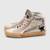 Damen Golden Goose Sneaker | Slide Sneaker Beige/Black/Silver/White Brown Zebra