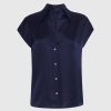 Damen Vince Blusen & Tops | Ruched Blouse Coastal Blue