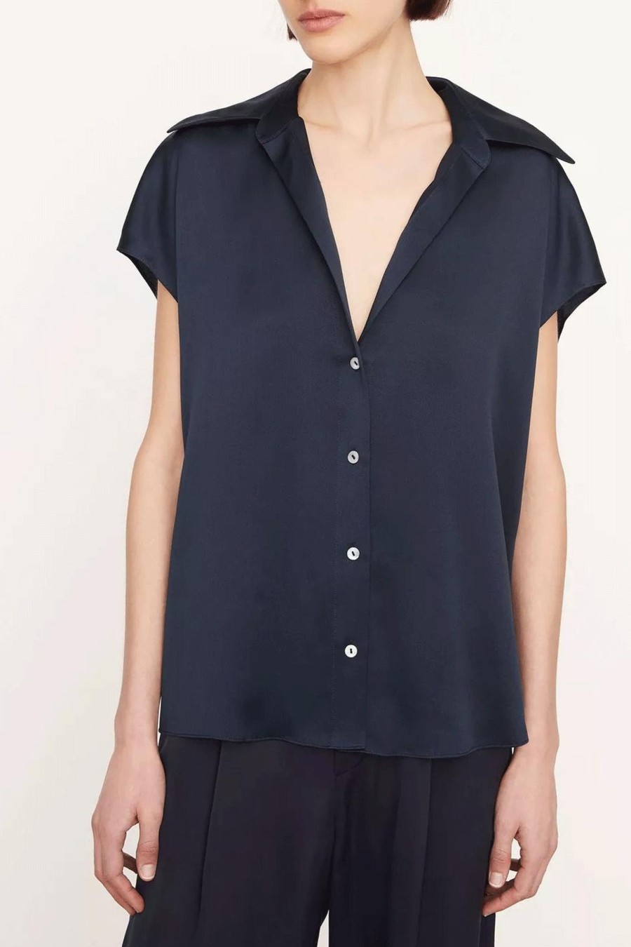 Damen Vince Blusen & Tops | Ruched Blouse Coastal Blue