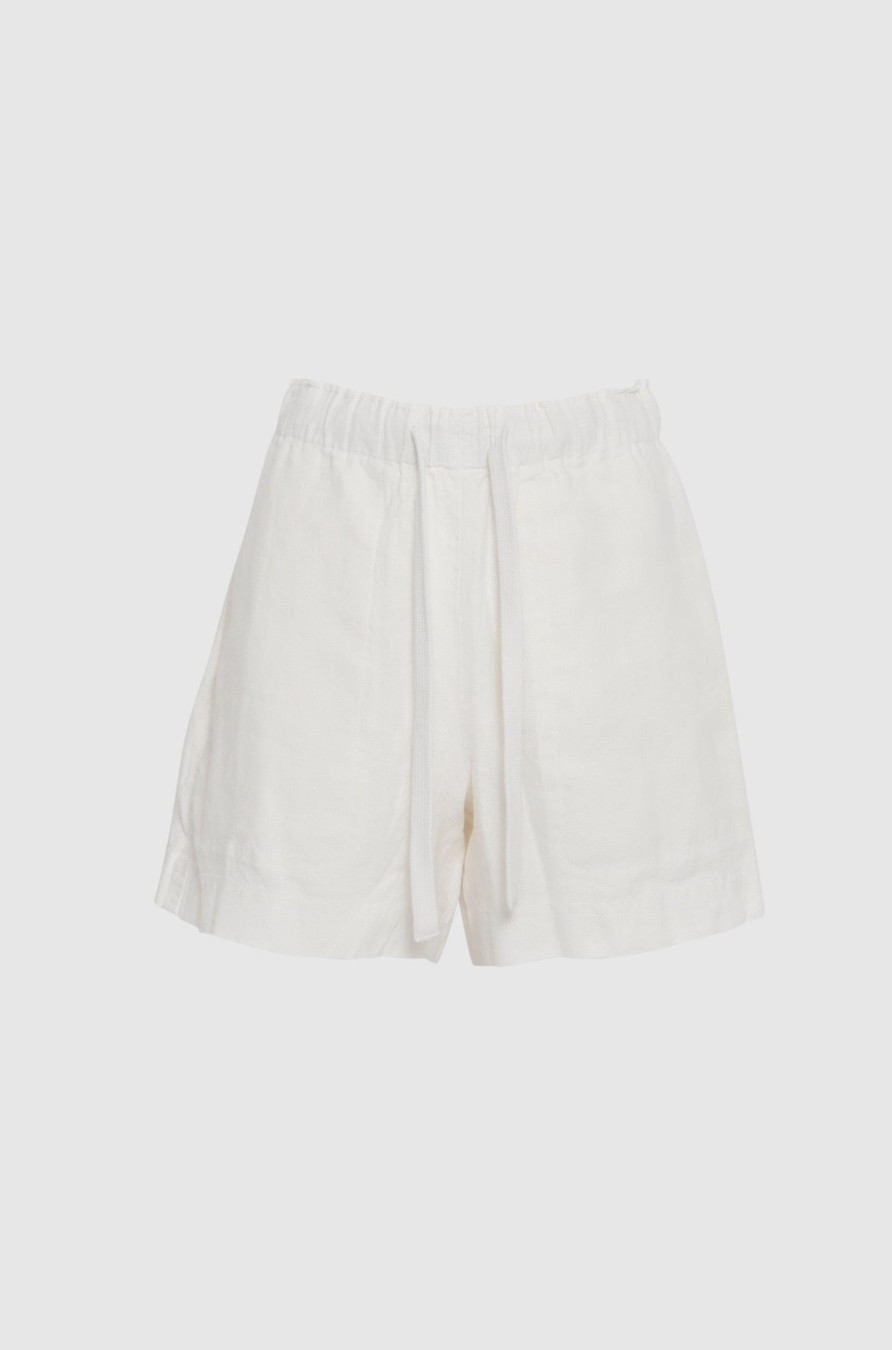 Damen Vince Hosen & Jumpsuits | Mid Waist Tie Front Shorts Off White