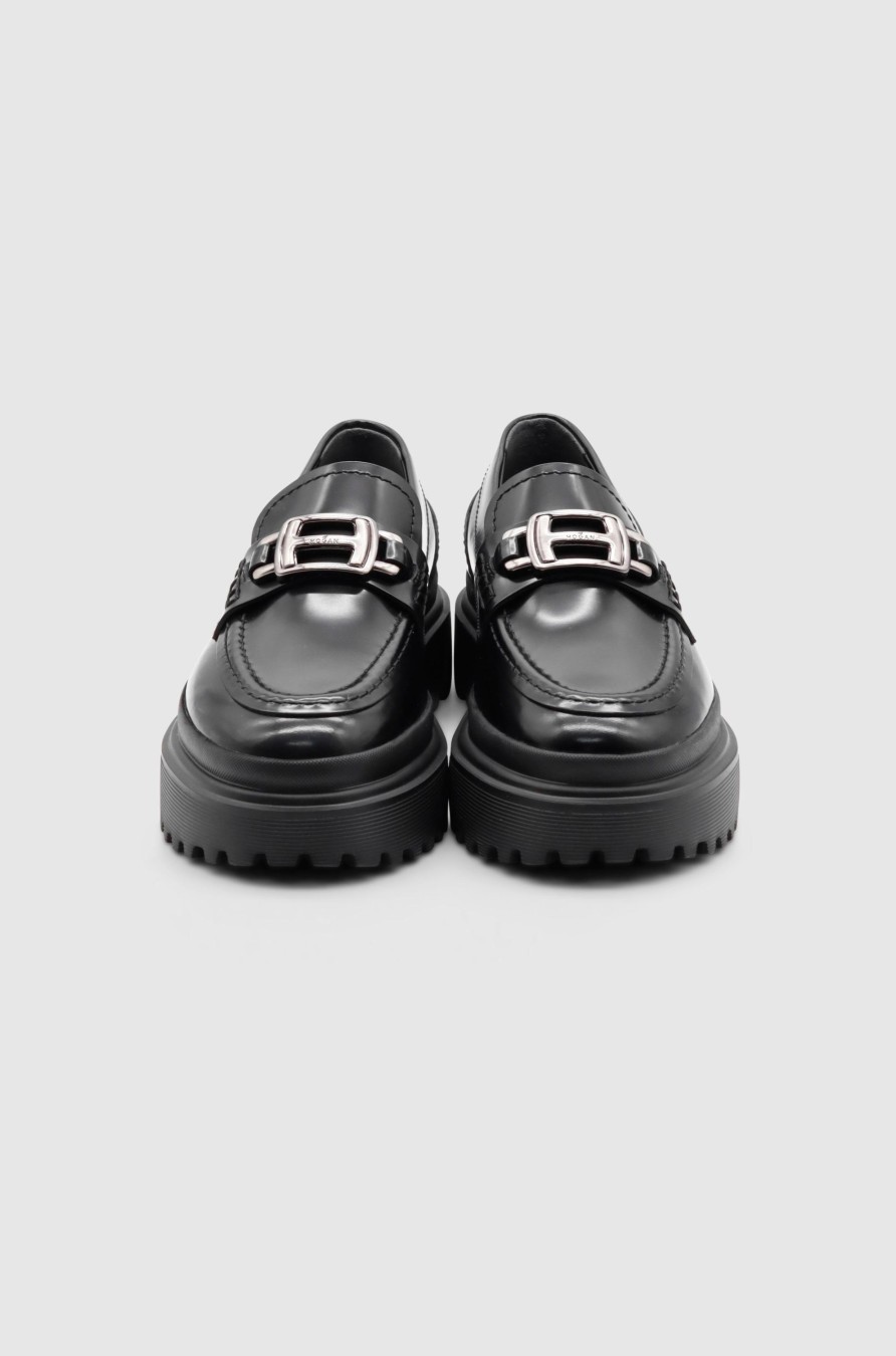 Damen Hogan Loafer & Ballerinas | H619 Buckle Loafer Nero