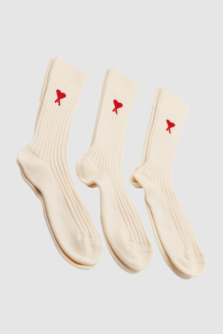 Accessoires AMI Paris Socken | Three-Pack Adc Socks Off White