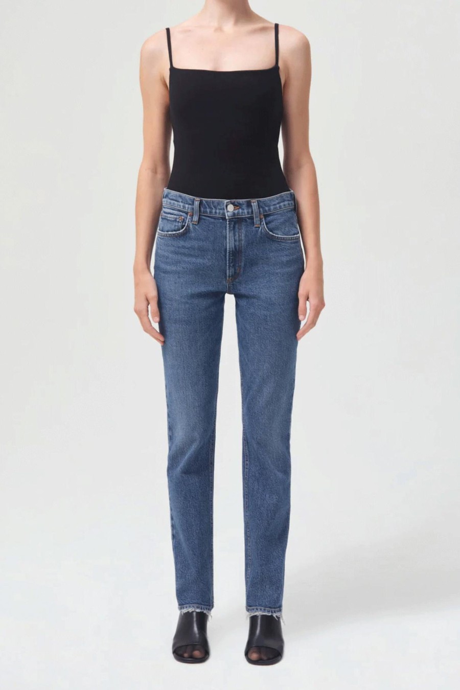 Damen Agolde Jeans | Lyle Low Rise Slim Jeans In Nova