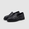 Damen Ash Loafer & Ballerinas | Whisper Stud Loafer Polish Calf Black Darkgun