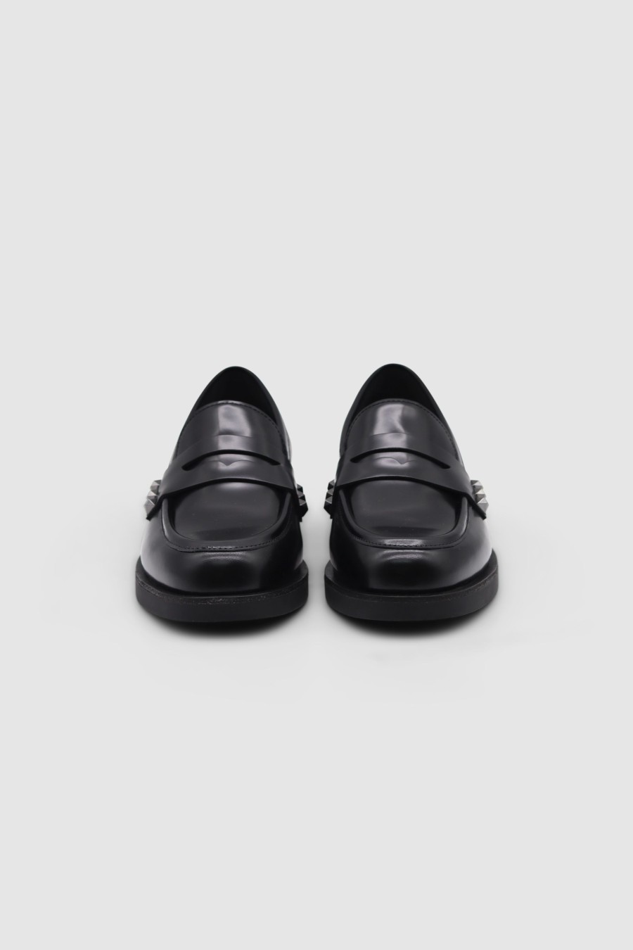 Damen Ash Loafer & Ballerinas | Whisper Stud Loafer Polish Calf Black Darkgun