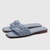 Damen Mosaic Pantoletten & Mules | Braided Slides Sky Blue