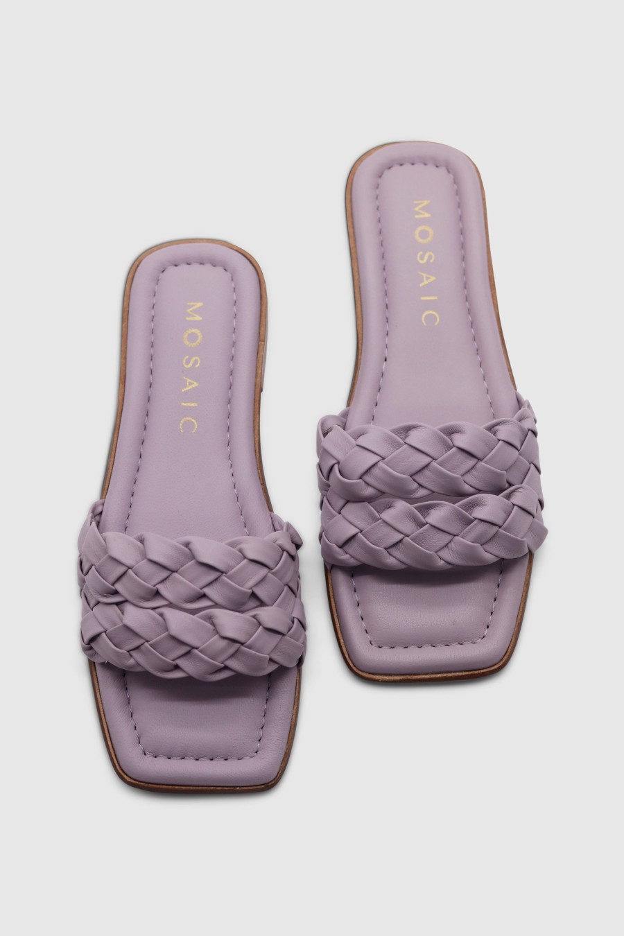 Damen Mosaic Pantoletten & Mules | Braided Slides Lilac