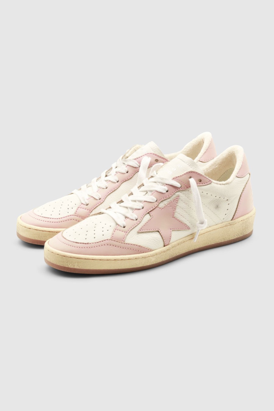 Damen Golden Goose Sneaker | Ball Star Sneaker White/ Pink