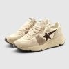 Damen Golden Goose Sneaker | Running Sole Sneaker Cream/ Pearl/ Chicory Coffee/ Platinum