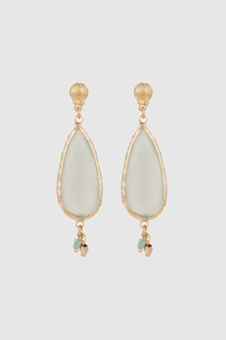 Accessoires GAS Bijoux Schmuck | Serti Goutte Earrings Small Sea Green