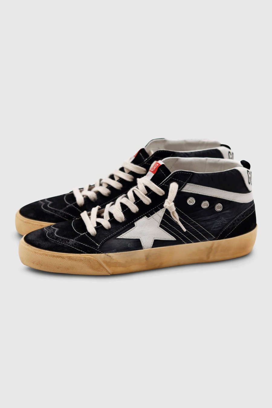 Herren Golden Goose Sneaker | Mid Star Sneaker Black/White