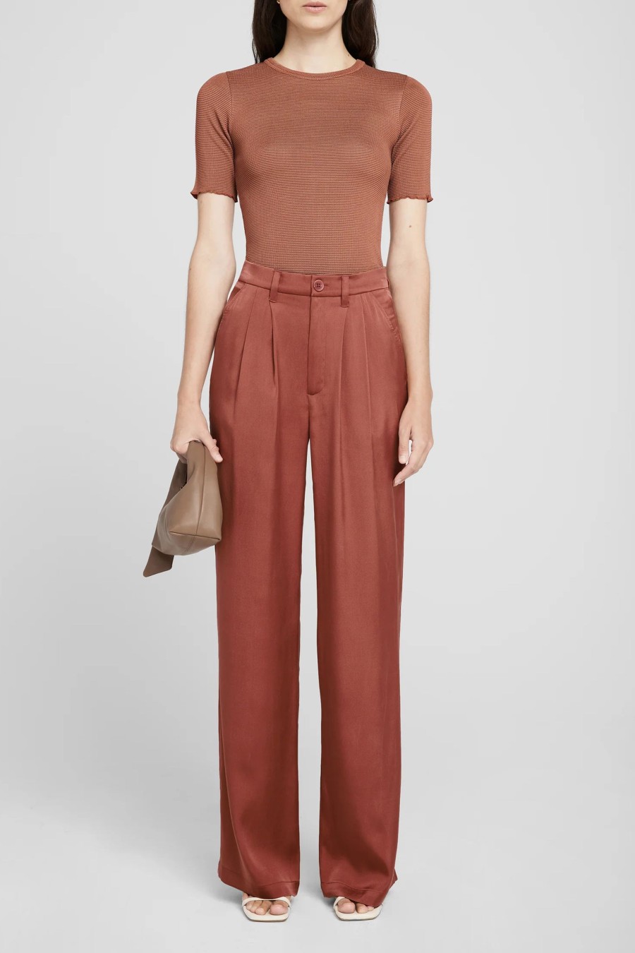 Damen Anine Bing Hosen & Jumpsuits | Carrie Pants Terracotta Silk