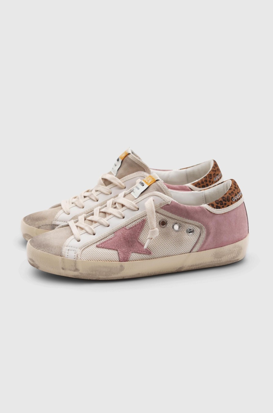 Damen Golden Goose Sneaker | Super Star Sneaker Crem/Antique Pink/ Ivory/ Beige Leo