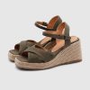 Damen Castaner Espadrilles & Wedges | Thea Canvas Wedge Espadrilles Olive