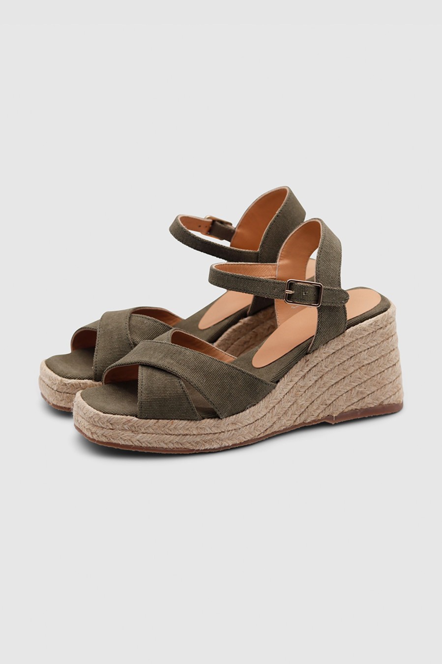 Damen Castaner Espadrilles & Wedges | Thea Canvas Wedge Espadrilles Olive