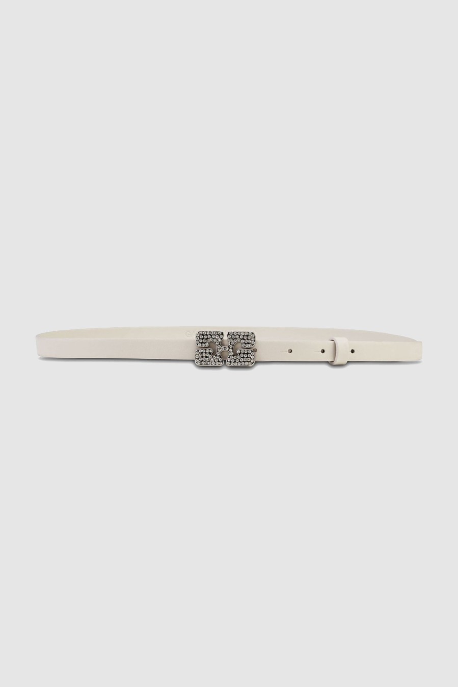 Accessoires GANNI Gurtel | Logo Rhinestones Belt Egret