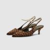 Damen Maria Luca Pumps | Galatea Gold Chain Anklet Slingback Tan