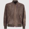 Herren Salvatore Santoro Jacken & Mantel | Bomber Jacket Suede Navy