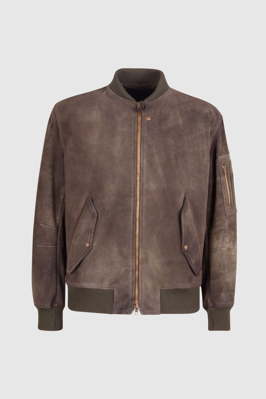 Herren Salvatore Santoro Jacken & Mantel | Bomber Jacket Suede Navy