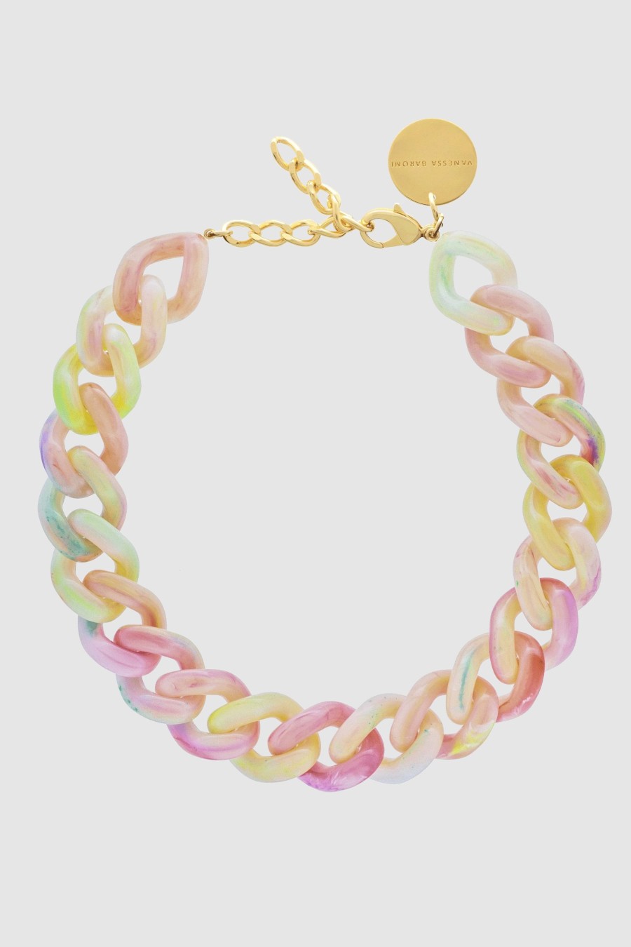 Accessoires Vanessa Baroni Schmuck | Flat Chain Necklace Neon Rainbow