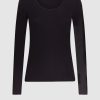 Damen Agolde Shirts & Longsleeves | Bernice Neck Tee Black