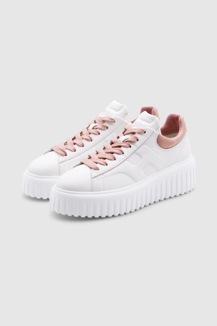 Damen Hogan Sneaker | H-Stripes Sneaker White/ Rose